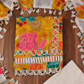 Cotton Yellow Mustard Unstitched suit